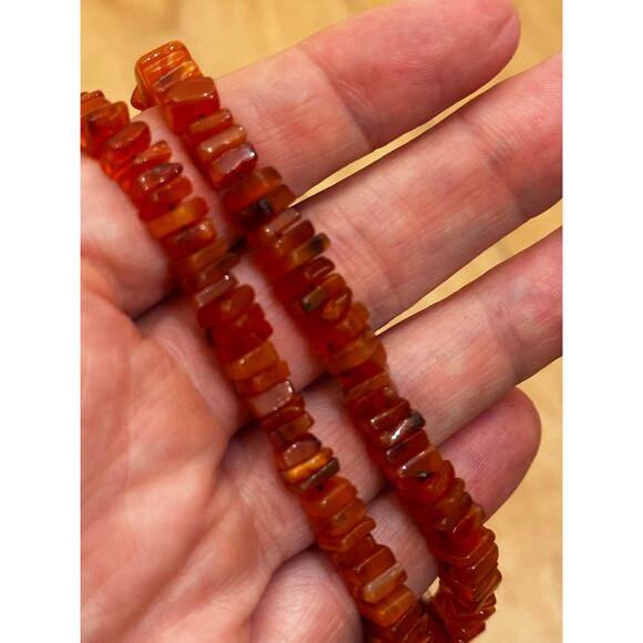 Fall Colors Orange Agate Amber Gemstone Bracelet - Picture 3 of 5